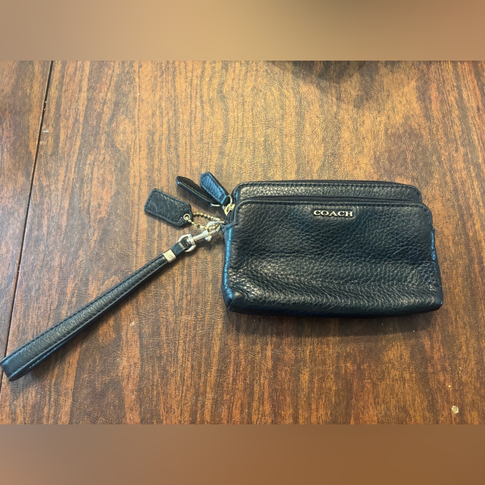 Coach Midnight Leather Wristlet